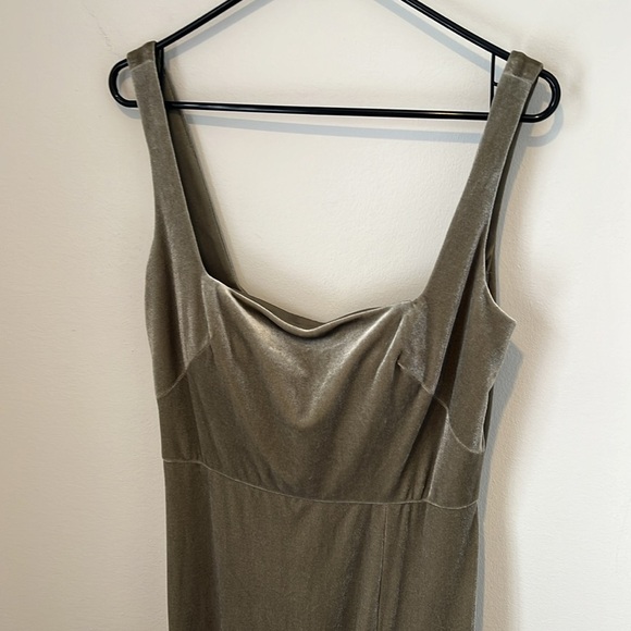 Jenny Yoo Collection for Anthropologie Mara Sage Velour Maxi Dress Women's 12 - Picture 16 of 16